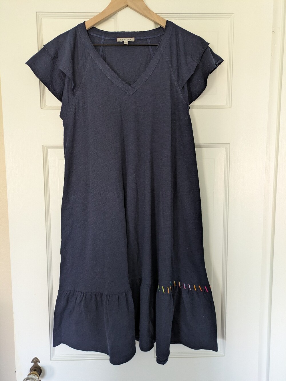 Like New Lisa Todd Free Frills Dress In Navy Size M
